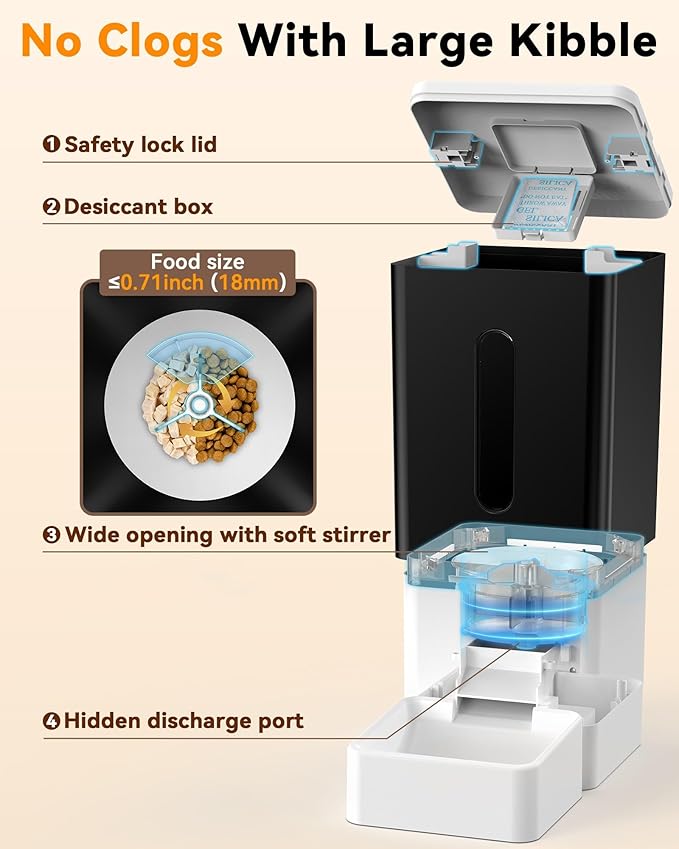 Automatic Dog Feeder Large Breed: 12L/50 Cups with HD 1080P Camera - 5G WiFi Anti-Clog Timed Dog Food Dispenser for Golden Retriever Busy Owners by UTCG