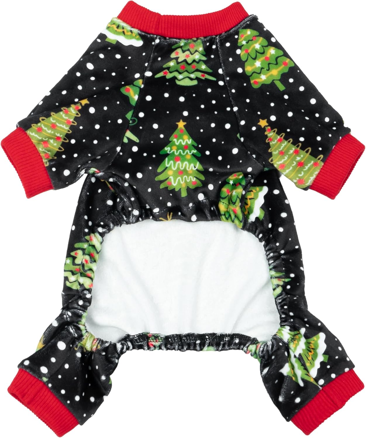 Fitwarm Christmas Tree Dog Pajamas, Christmas Clothes for Small Dogs Boy Girl, Holiday Pet Outfit, Black, Red, Green, Yellow, XL