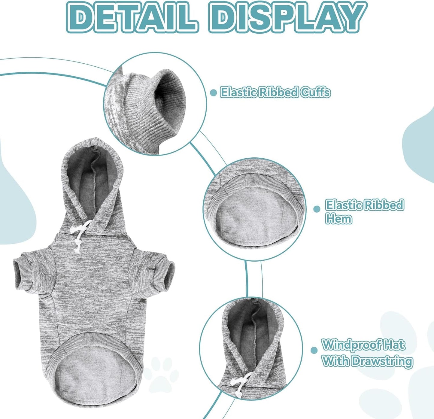 Dog Sweaters for Large Dogs Hoodie Fleece Dog Sweater Soft Clothes Sweatshirt with Pocket Hoodie for Large Dogs(Grey&XXL)