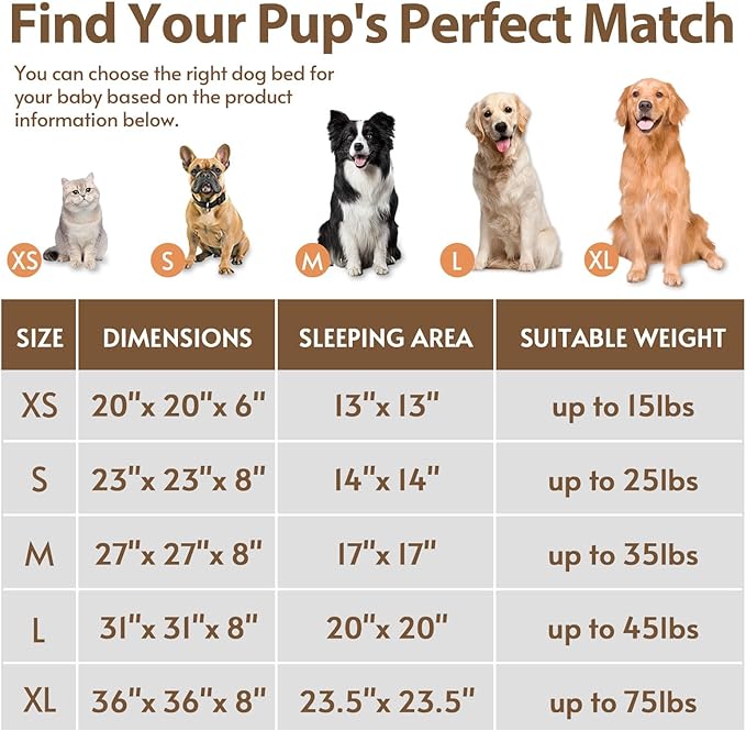 JOLLYVOGUE Small Dog & Cat Beds for Indoor Cats, Donut Cuddler Warming Soft Dog Beds with Anti-Slip Bottom, Round Calming Fluffy Plush Faux Fur Cushion Bed for Large Dogs (36", Orange)