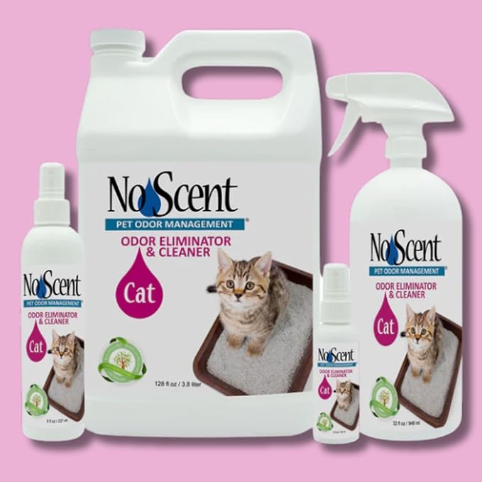 No Scent - Cat Litter Box Cleaner - 2 Fl Oz (59 mL) - Odor & Stain Remover with Probiotic Formula - Freshener for Furniture, Fabric, Hard Surfaces & Car
