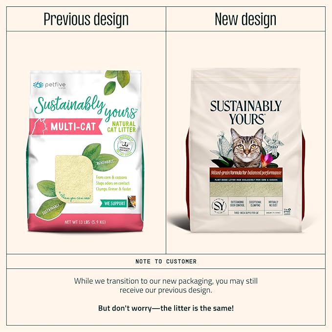 Sustainably Yours Cat Litter, Mixed-Grain Formula 10 lbs