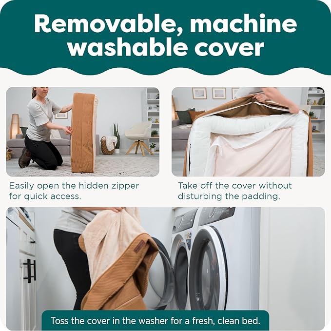 Furhaven 44" Round Orthopedic Dog Bed for Large Dogs w/ Removable Washable Cover, For Dogs Up to 80 lbs - Sherpa & Suede Snuggery - Espresso, 44-inch