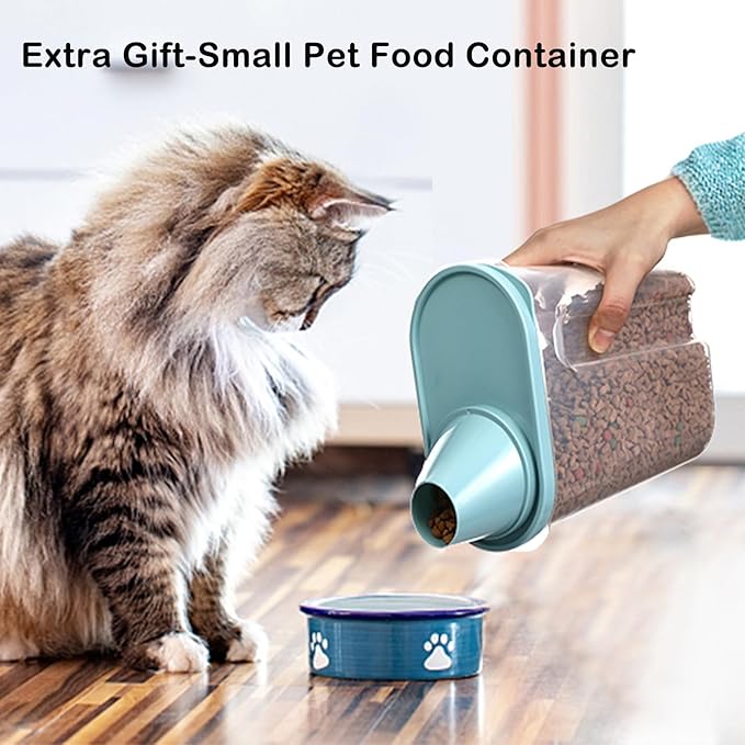 ANVS Airtight Collapsible Pet Food Container With Casters, Scoop and Small Container - Keeps Up To 20lbs Dry Dog Food Fresh (Dark Green)