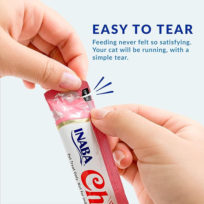 INABA Churu Cat Treats, Lickable, Squeezable Creamy Purée Cat Treat with Green Tea Extract & Taurine, 0.5 Ounces Each Tube, 20 Tubes, Seafood Variety