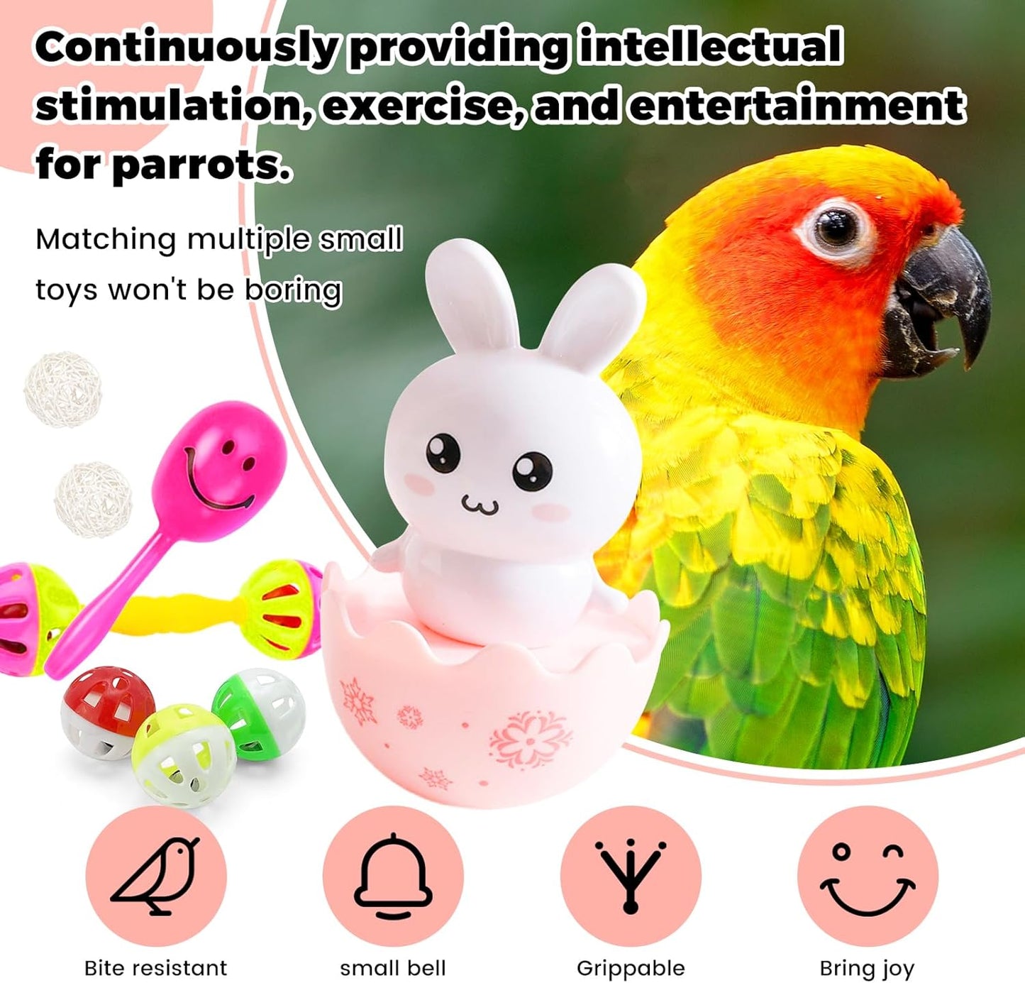 10 Pieces Bird Toys-Bird Toys for Parakeets, Suitable Budgies Cockatiels Lovebird Monk Parakeet Amazon Parrot Sun Conure