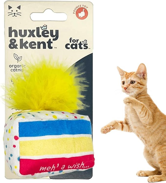 Huxley & Kent Plush Cat Toy | Meh' A Wish Cake | Birthday Strong Catnip Filled Cat Toy | Plush Interactive Kitten and Cat Toy with Catnip and Crinkle | Kittybelles