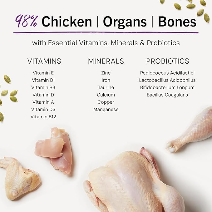 Stella & Chewy's Freeze-Dried Raw Cat Dinner Morsels - Premium Chicken Recipe with 98% Cage-Free Meat & Organs - Natural Grain-Free Cat & Kitten Food - Made in USA - 3.5 oz