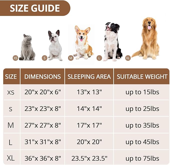 JOLLYVOGUE Small Dog & Cat Beds for Indoor Cats, Donut Cuddler Warming Soft Dog Beds with Anti-Slip Bottom, Round Calming Fluffy Plush Faux Fur Cushion Bed for Small Dogs (20", Rainbow)