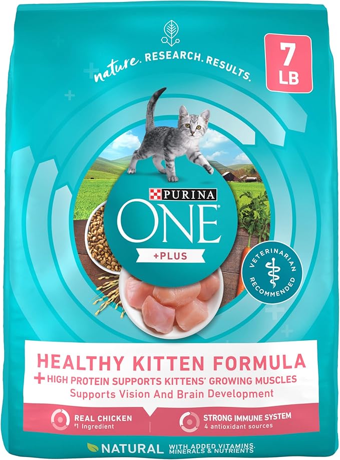 Purina ONE High Protein, Natural Dry Kitten Food, +Plus Healthy Kitten Formula - 7 lb. Bag