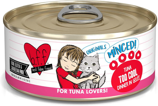 Weruva BFF Minced Natural Wet Cat Food, Tuna Too Cool in Gelee, 5.5oz Can, Pack of 24