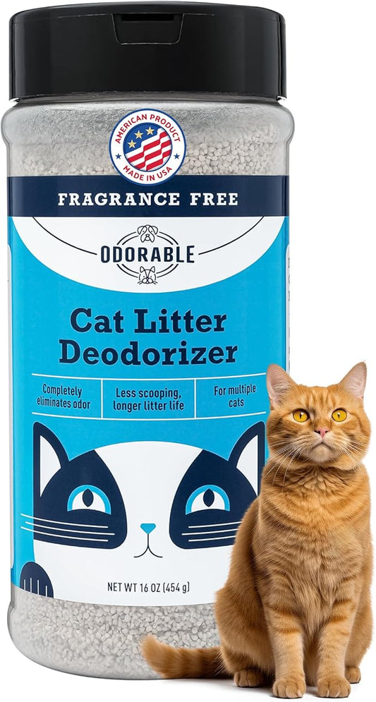 Cat Litter Deodorizer - Unscented Odor Eliminator & Litter Box Cleaner & Freshener, Non-Tracking, Dust-Free, Easy Clump & Seal, Stain & Odor Control, Advance Odor Control Technology - 16oz