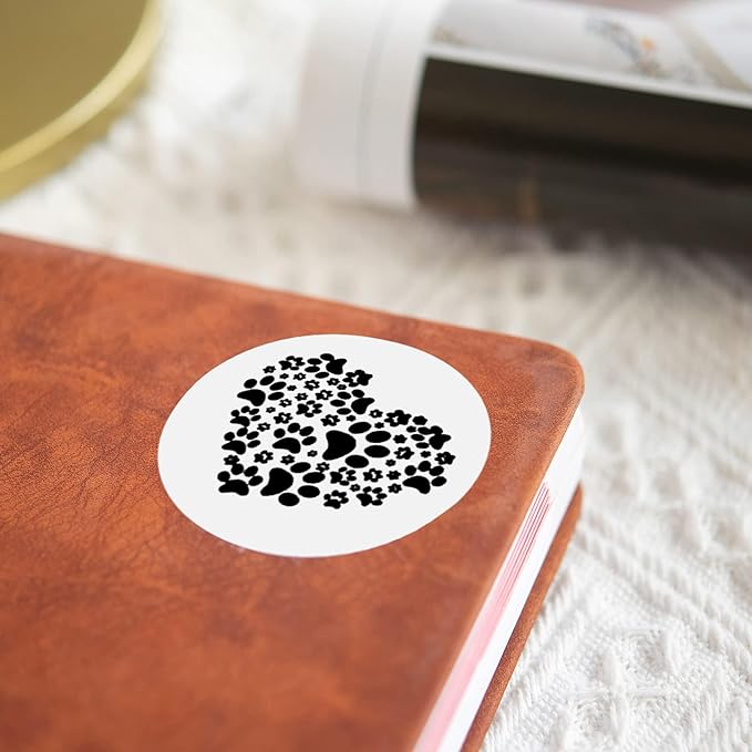 250 Black Paw Print Heart-Shaped Stickers for Animal Causes - Stickers for Pet Lovers, Pet Businesses, Animal Clinics, Labels, Scrapbooks and More!