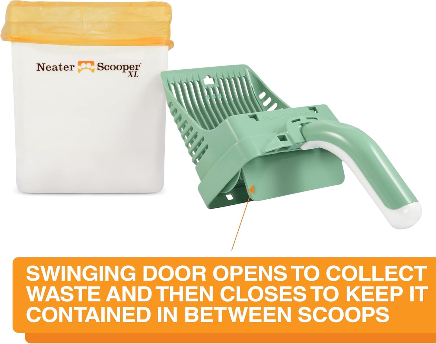 Neater Pet Brands Neater Scooper XL Cat Litter Scoop, 195 Refill Bags – Extra-Large Capacity Mess-Free Cat Litter Scooper with Bag for Large & Multiple Cats, Spill-Proof Litter Box Scooper with Holder