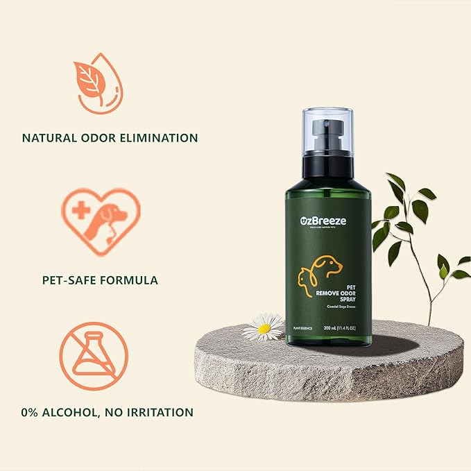 Pet Deodorizer Spray - Eliminates Odors from Fur, Litter Box & Bedding | 100% Plant-Based, No Alcohol | Safe if Licked, Oceanic Aroma Therapy
