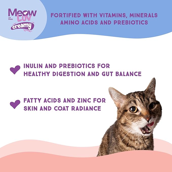 Ultra Chewy Meow Luv Salmon Recipe Lickable Cat Treats - Delicious Squeezable Cat Treats - Carrageenan Free - No Artificial Preservatives - Irresistible Snack - 0.5 Ounce Tubes (Pack of 5)