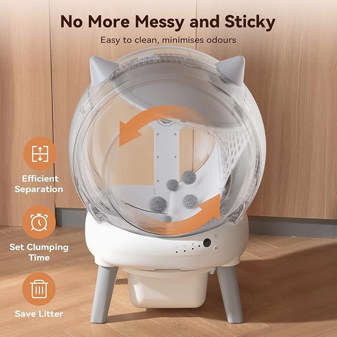 Self Cleaning Litter Box: Automatic Litter Box Self Cleaning for Multiple Cats Auto Robot with Dual Safety Protection, Large Openning Odor-Control with Mat