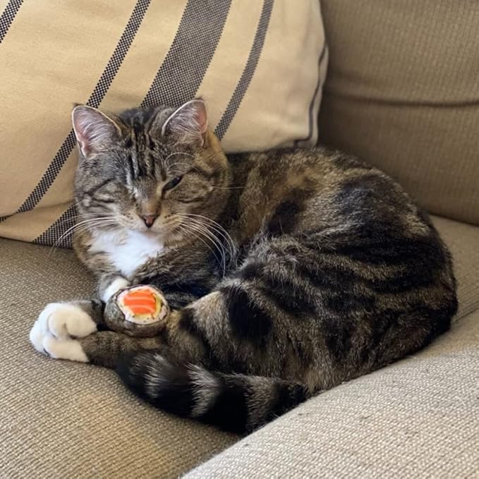 Huxley & Kent Plush Cat Toy | Sushi | Snack Attack Strong Catnip Filled Cat Toy | Plush Interactive Kitten and Cat Toy with Catnip and Crinkle | Kittybelles