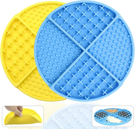 Bangp Licking Mat for Dogs and Cats,Dog Slow Feeders,Boredom Anxiety Reduction,Heavy-Duty Lick Pad Dog Treat Mat with Unique Quadrant Design,Perfect for Yogurt,Treats or Peanut Butter