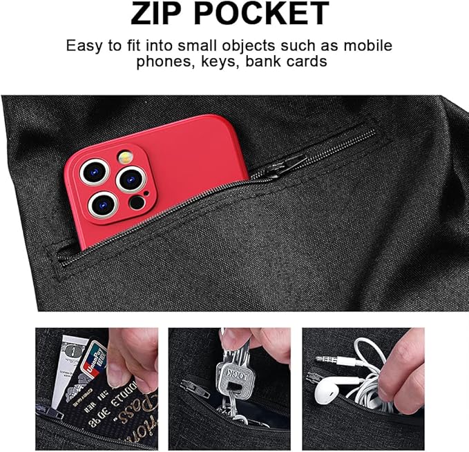 Tomkas Small Dog Sling Carrier - Zipper pocket & Adjustable strap & Zip Pocket - for 8 - 15 lbs pets(Black)Pupppy