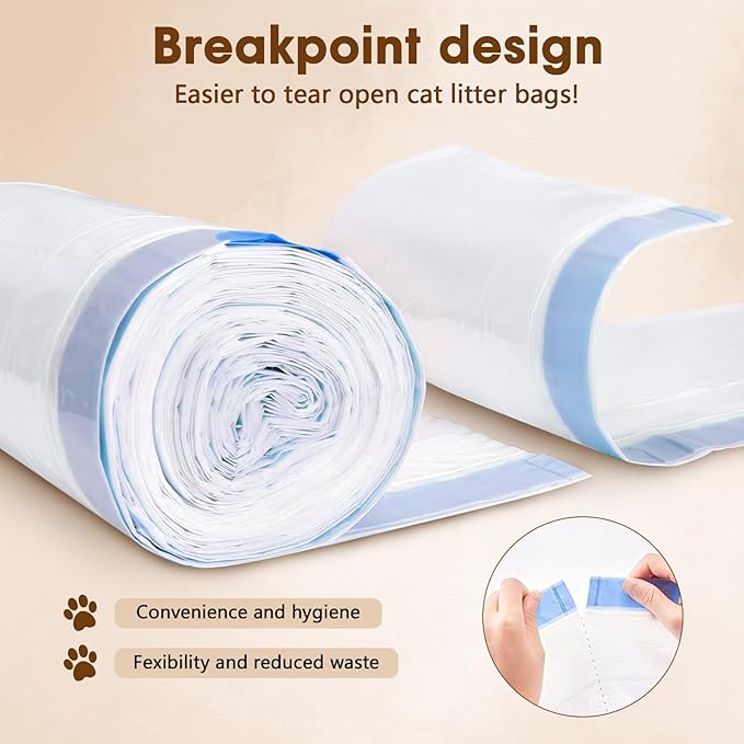 120 Count Cat Litter Box Liners for Fumoi and Fsitego Self Cleaning Litter Box, Extra Thick Heavy Duty Cat Litter Bags Replacement, 3-4 Gallons of Capacity