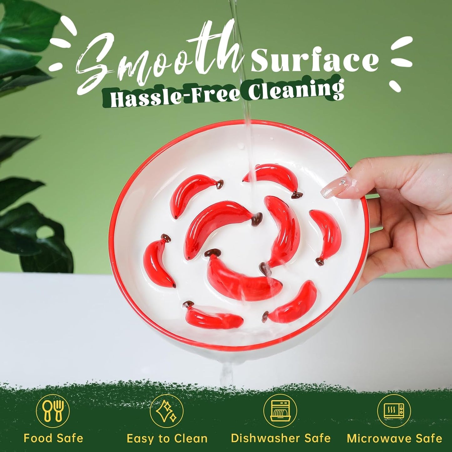 Ceramic Cat Slow Feeder Bowl - Vibrant Cat Feeding Bowl - Cute Maze Food Dish for Slow Eating - Dishwasher Safe - 6.3''W x 1.2''H - 7 OZ - Green