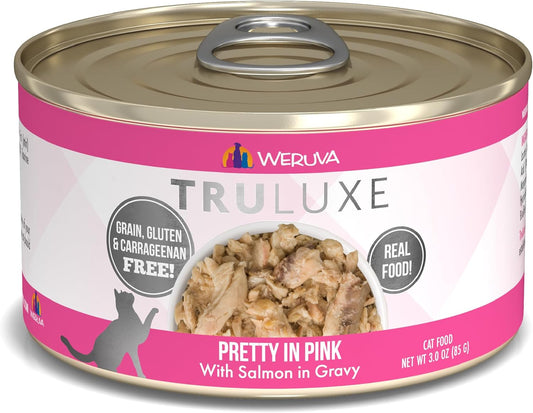 Weruva TruLuxe Cat Food, Pretty in Pink with Wild-Caught Salmon in Gravy, 3oz Can (Pack of 24)