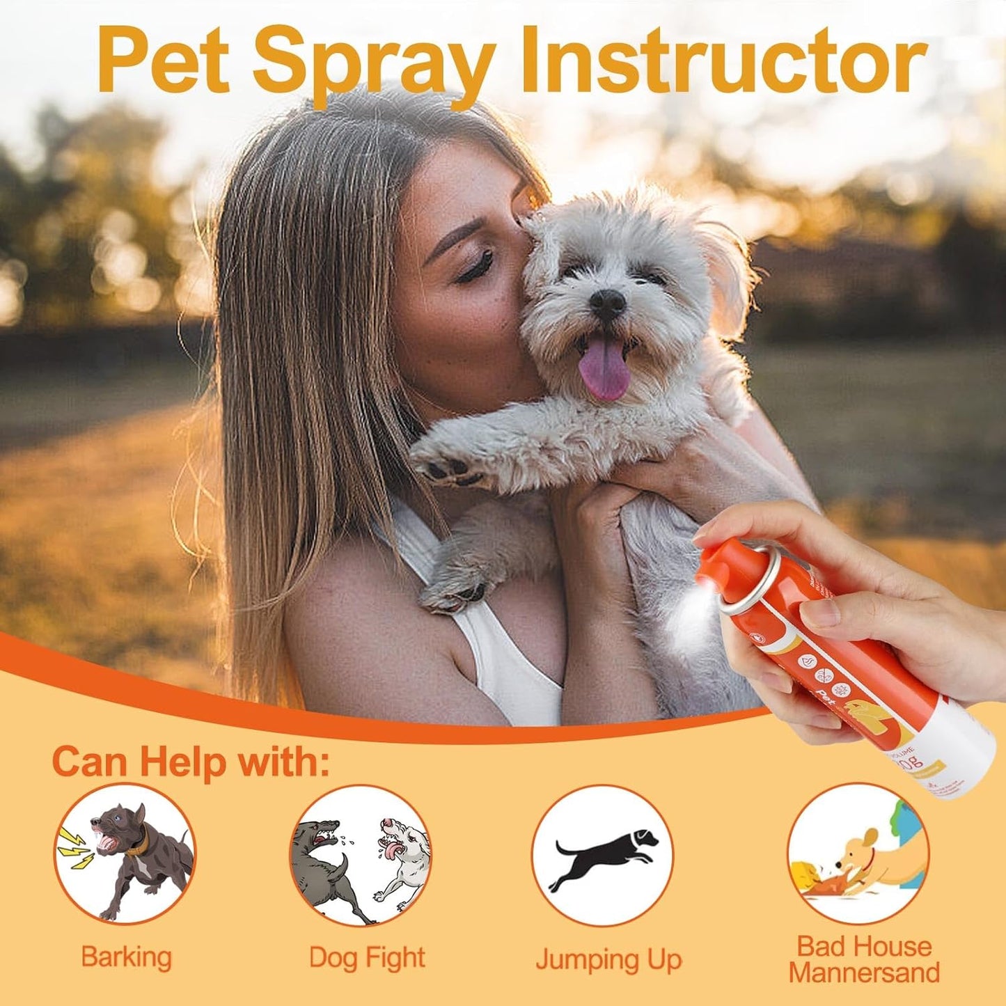 Spray Corrector Dog 80ml 4 Pack Spray Dog Trainer, Corrector Spray for Dog to Stops Barking, Jumping Up, Food Stealing, Dog Fights, Avoidance, Unwanted Dog Behaviour
