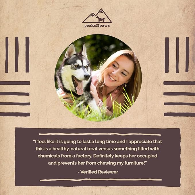 peaksNpaws Premium All-Natural Grade A Split Elk Antlers for Dogs – Naturally Shed in The Rocky Mountains – No Additives, No Preservatives - Healthy and Delicious Treat - Made in USA - M/L Split