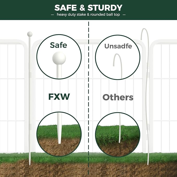 FXW Rollick Unleashed Dog Playpen for Indoor, Yard, RV Camping, 24 inch 48 Panels for Small and Puppy Dogs, White│Patented