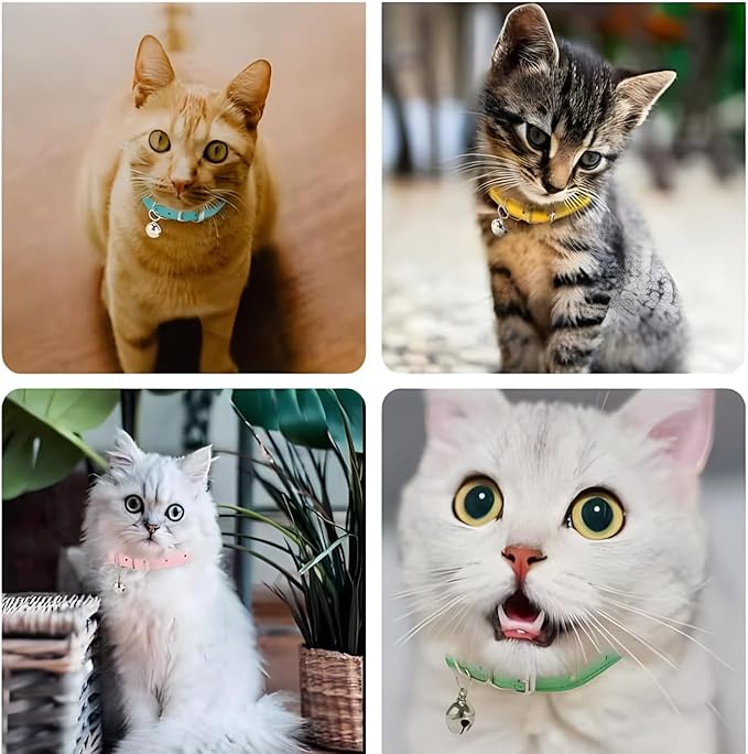 Hot Pink Puppy Collar with Bell, Soft Pu Leather Cat Collars Adjustable Buckle for XXS XS Extra Small Medium Tiny Female Girls Pets Dogs Kitten Teacup Yorkie S