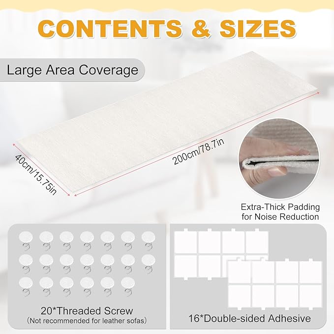 78.7x15.8in Large Size Durable Cat Scratch Furniture Protector,Self-Adhesive Couch Protector from Cat Claws,DIY Scratch Furniture Protector for Cats,Trimmable Climbing Scratching Mat,Off-White