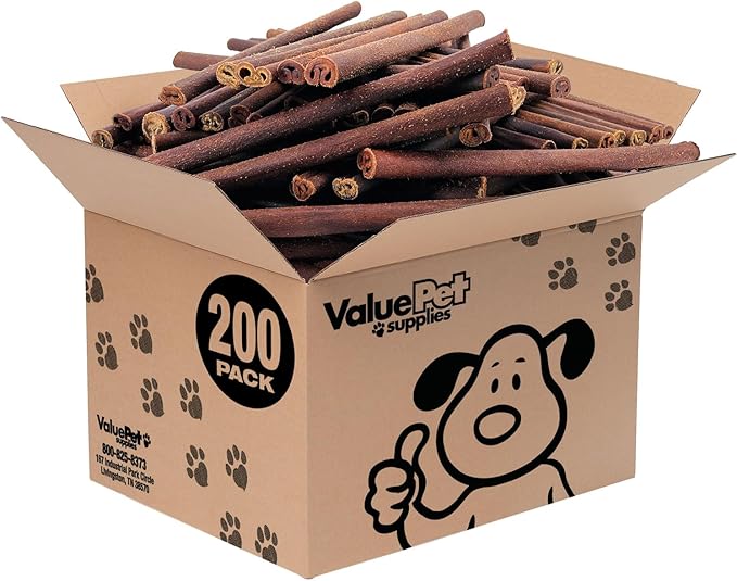 ValueBull Collagen Sticks for Dogs, 12 Inch Thick Chews, Natural Long-Lasting Dog Treats, 200 Count Bulk Pack - Supports Joints, Skin & Coat with Chondroitin & Glucosamine