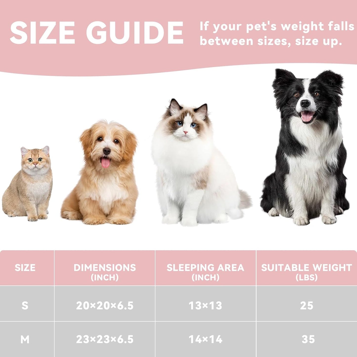 23in Round Cat Dog Bed for Large Medium Small Dogs Cats, Machine Washable Sleeping Sofa, Non-Slip Bottom Breathable Soft Calming Pet Cuddler for Indoor/Outdoor/Car/Cage, Brown