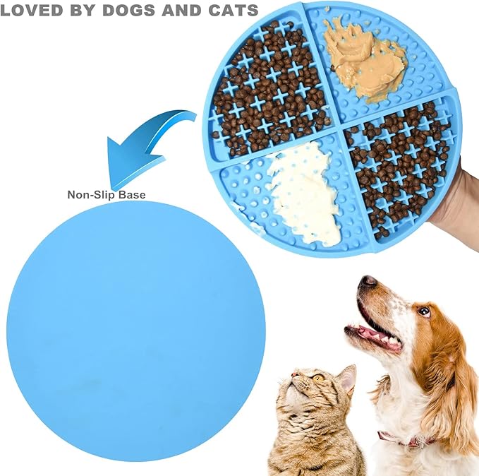 Bangp Licking Mat for Dogs and Cats,Dog Slow Feeders,Boredom Anxiety Reduction,Heavy-Duty Lick Pad Dog Treat Mat with Unique Quadrant Design,Perfect for Yogurt,Treats or Peanut Butter