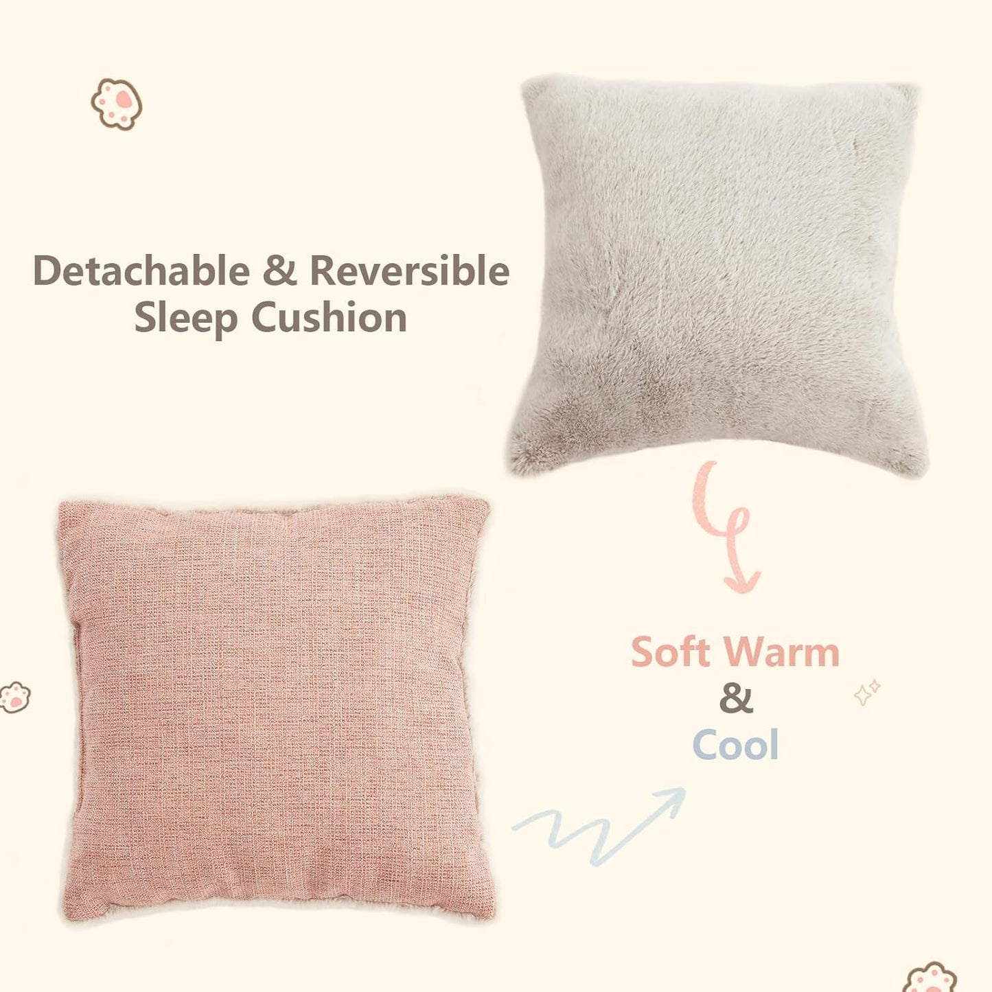 Cat Bed for Indoor Cats - Cats Cave Bed Cat House Cat Tent with Removable Washable Cushioned Pillow, Soft Kitten beds, & Furniture, for Small and Medium Pet Bed