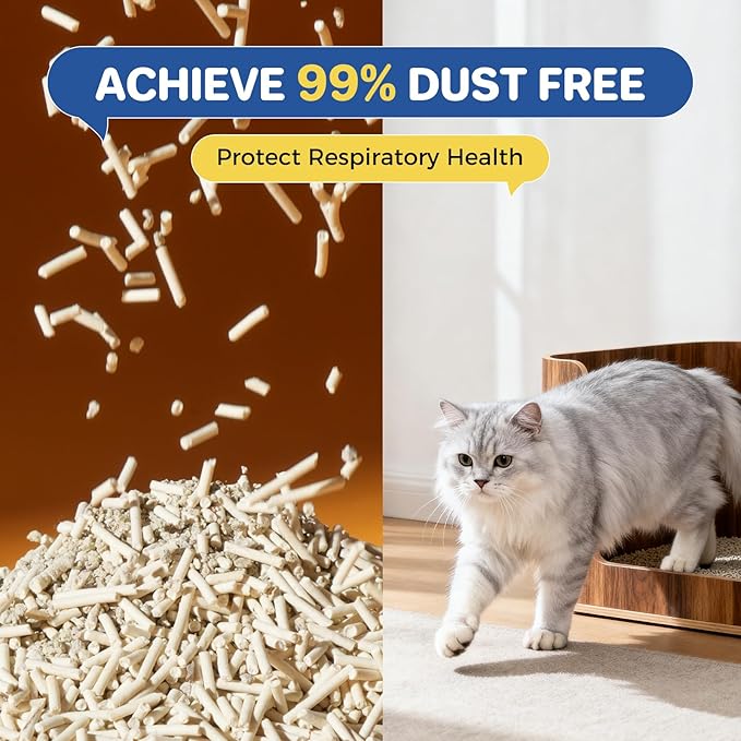 Natural Cat Litter Clumping Cat Litter,36 Pounds Mixed Straw Kitty Litter Lightweight Litter,Dust Free and Low Tracking Litter Odor Control Unscented