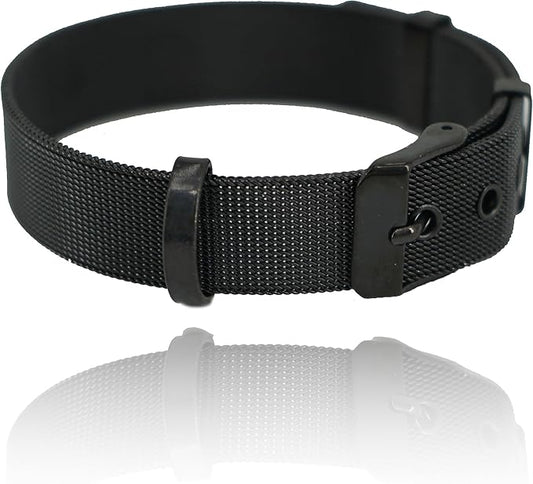 Stainless Steel Waterproof Big Black Adjustable Breathable Belt Pet Collar Dog Cat Kitten Imitation Woven Tape Slip Durable Stainless Steel Waterproof Small Choker