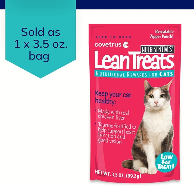 Covetrus Nutrisential Lean Treats for Cats, Low Fat Chicken Flavor, Small, Medium, Large, 1 Pack, 3.5oz