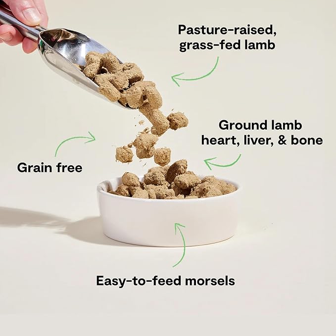 Open Farm, Freeze Dried Raw Dog Food, Morsels with 95% Meat, Organs & Bone, Organic Produce & Superfoods, Complete Meal or Freeze Dried Dog Food Topper, Lamb Recipe, 13.5oz Bag