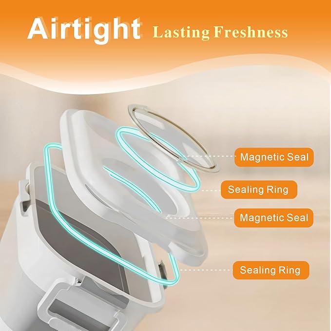 Airtight Collapsible Dog Food Storage Container with Wheels & Scoop, 6-28 Lbs Pet Food Bin for Dog & Cat Food – Portable, Keeps Food Fresh, Also a Multi-Purpose Storage Box for Pet Toys