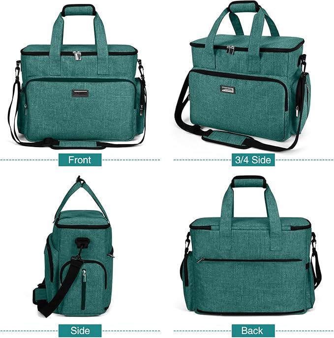 BAGLHER Dog Travel Bag, Airline Approved Pet Tote Organizer with Multi-Function Pockets, 2 X Food Storage Containers and 2 X Collapsible Dog Bowls, Perfect Weekend Pet Travel Set for Dog, Cat Green