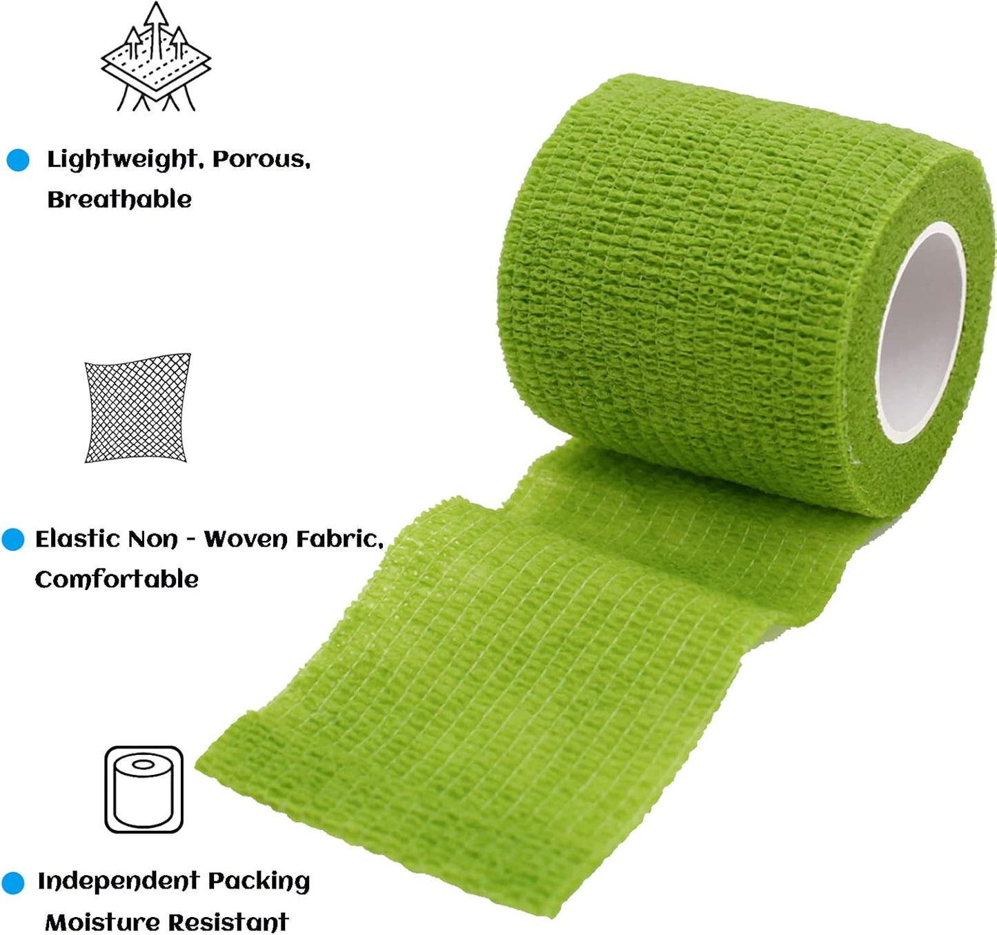 36 Rolls Elastic Self Adhesive Bandage Wrap 2 Inch, Breathable Non Woven Cohesive Bandage, Vet Wrap for Dogs, Ankle Sprains Swelling Medical First Aid Tape, Sports Athletic Tape Color