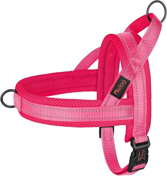 Didog No Pull Dog Harness with Soft Mesh Padded,Reflective & Quick Fit Light Weight Dog Strap Vest Harness,Easy for Walking Training (S:Chest 18-22", Pink)
