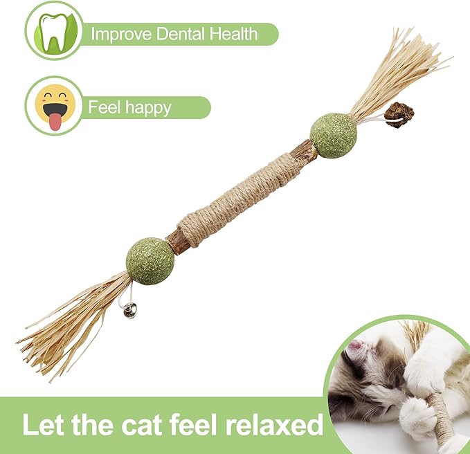 PAZ'S GIFT Catnip Toy Cat Toys Catnip Toy cat chew Toy cat Kicking silvervine Stick Teeth Cleaning Cute Kitten Teething Indoor Interactivecat Dental Care Matatabi (Catnip Balls)