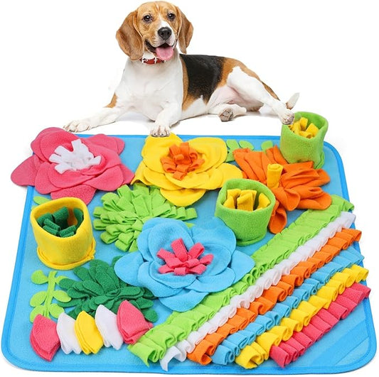 ORIA Snuffle Mat for Dogs, 20x20'' Interactive Dog Puzzle Toy, Non-Slip Treat Feeding Mat for Boredom, Slow Eating, Keep Busy, Pet Foraging Mat for Small Medium Large Dogs Cats Rabbits