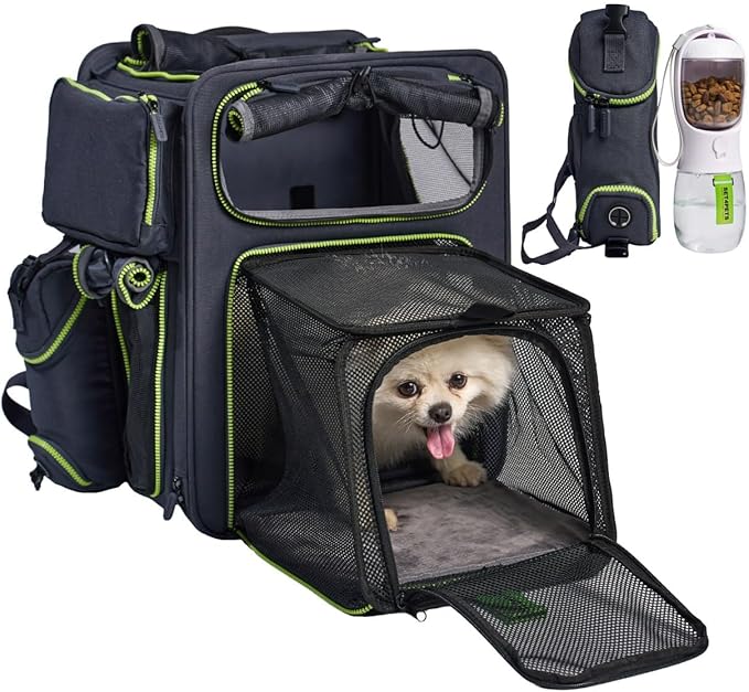 Cat Backpack Carrier & Dog Car Seat for Small Pets Up to 25 lbs - Expandable Cat Carrier Backpack with Breathable Mesh - Waterproof for Travel - 3 in 1