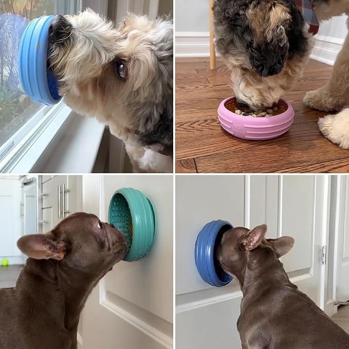 Dog Lick Bowl, Animire Freeze Lick Mat for Dogs, Non-Slip Slow Feeder Licking Bowl Enrichment Treat for Distraction Anxiety Relief, Food Grade Silicone, Dishwasher Safe(Teal,S)