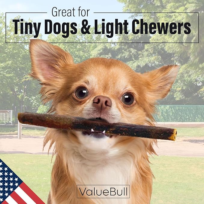 ValueBull USA Collagen Sticks for Small Dogs, 6 Inch Extra Thin Chews, Natural Dog Treats, 200 Count Bulk Pack - Promotes Joint, Skin & Coat Health with Glucosamine and Chondroitin