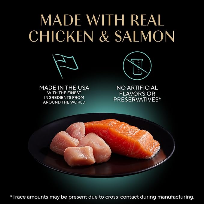 Sheba Perfect Portions Kitten Wet Cat Food Pate Chicken Entree and Salmon Entree, 2.6 oz. Twin-Pack Trays (12 Count, 24 Servings) (Pack of 2)